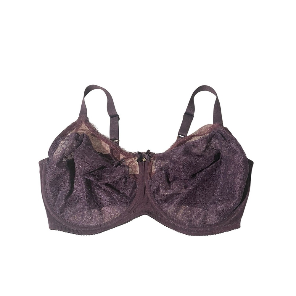 38G Wacoal Bra Lace Unlined Bra Underwire Purple 38 DDDD